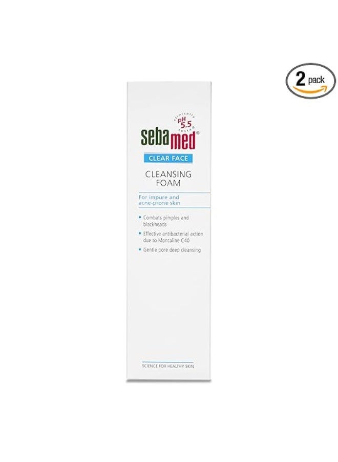 Sebamed Clear Face Cleansing Foam for Acne prone Skin 50 ml I pH 5.5 I Gentle, Effective hydrating cleanser for pimples | Face wash |men & womenl Oil Free l Clinically proven l Toxin free - Image 1